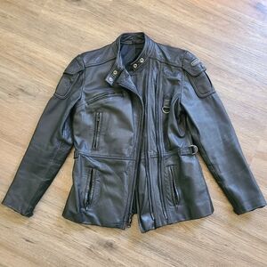 Hein Gericke Leather Motercycle Jacket Womans Size 36